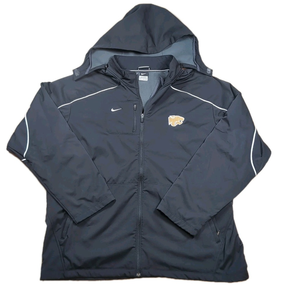 K State Wildcats Nike Jacket Coat Men's XXL Black Full Zip W/ Hood